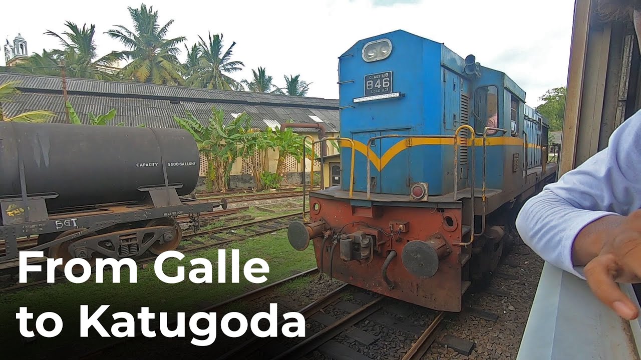Entire Train Journey from Galle to Katugoda on the Coastal Railway Line in Sri Lanka