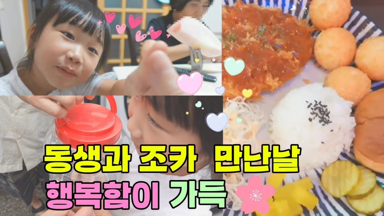 반지하 브이로그,남동생🙆🏻‍♂️에게 구피주던날-조카와 행복한 시간,가족과 맛있는 돈까스🍱,복숭아🍑,감자 🥯먹으며 행복가득