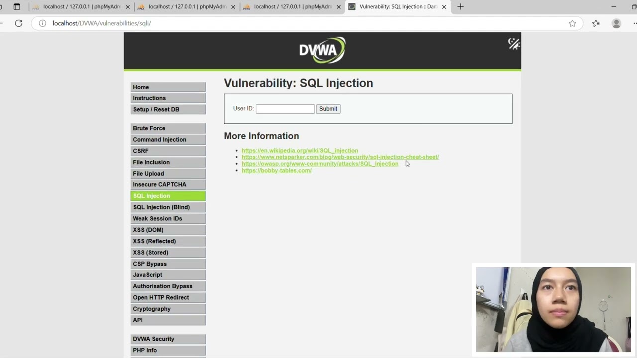 ITT557 Damn Vulnerable Web Application (DVWA) - Video Demonstration Assignment