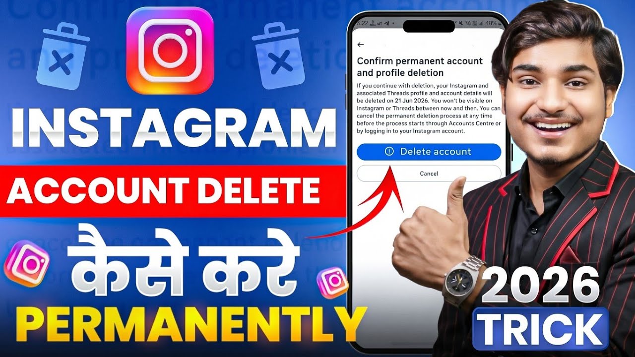 Instagram Account Delete Kaise Kare Permanently 2026 | How to Delete Instagram Account Permanently