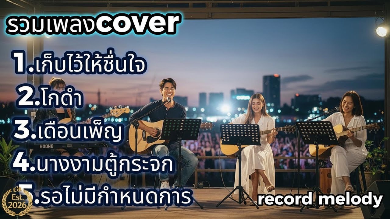 รวมเพลง Cover อะคูสติกเพราะจัด ฟีลคาเฟ่ยามค่ำคืน | record melody