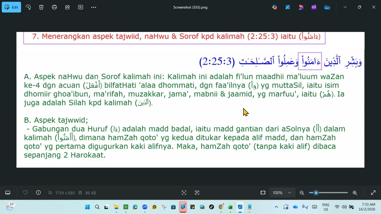 Kelas Isnin 7.15 pagi   16 Feb 2026