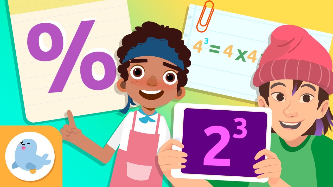 PORCENTAJES y POTENCIAS🧁🛹 Matemáticas para niños de primaria 🥧 Recopilación