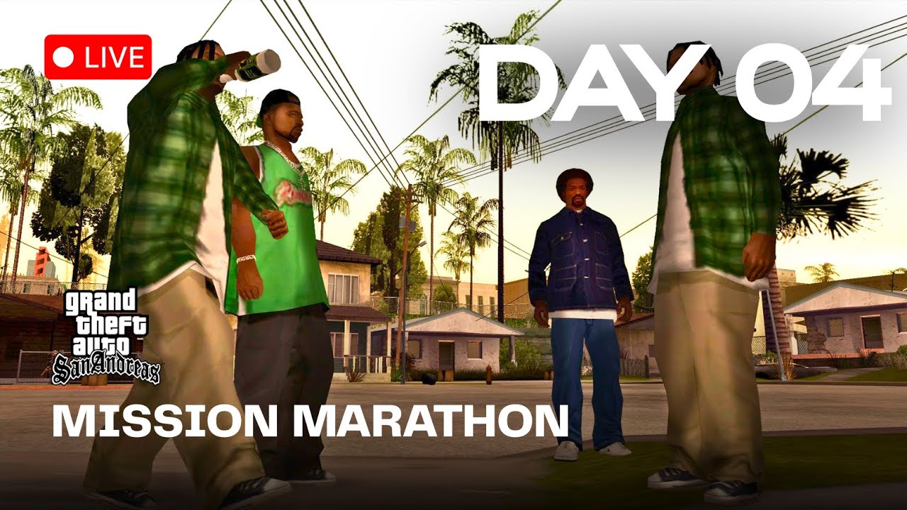🔥 GTA SAN ANDREAS LIVE | LIVE CHAT built my GTA SA Car 😂 ‍| DAY 04 | Mission Marathon Begins |