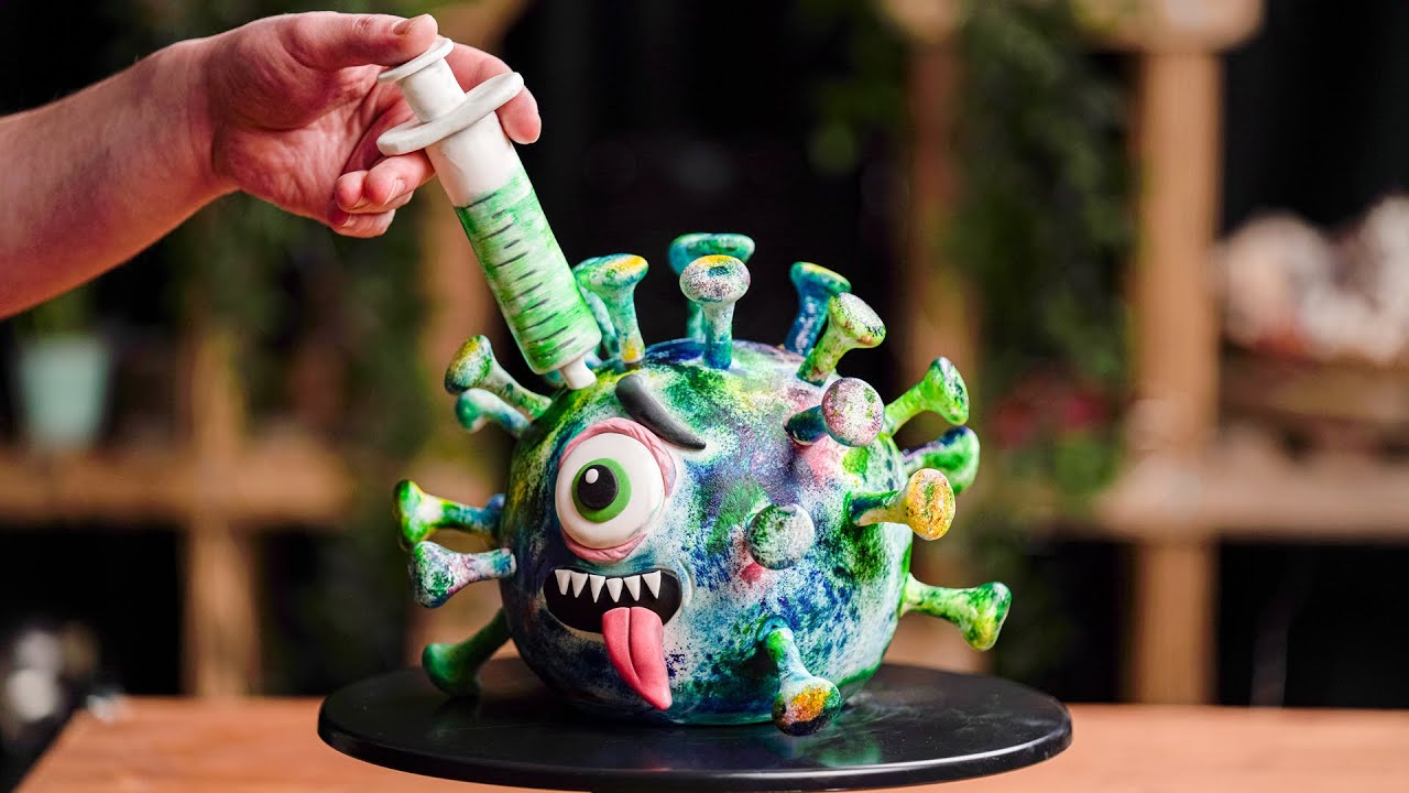 Coronavirus 3D View Figure Cake - Cake Decorating