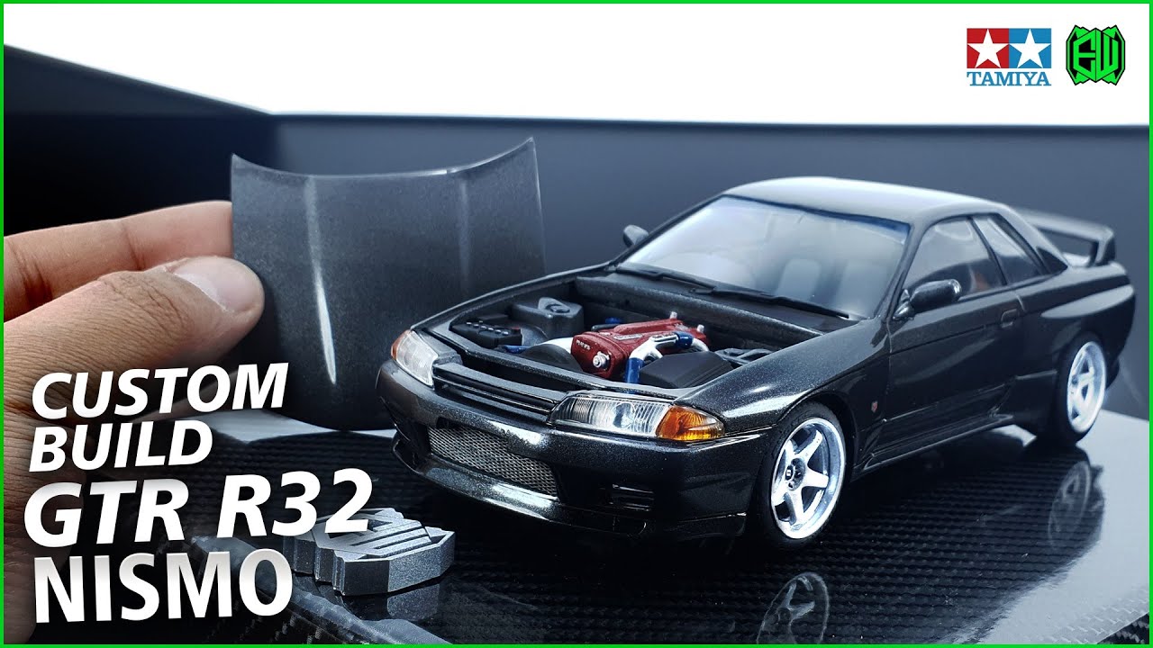 Сборка миниатюрной модели автомобиля nissan skyline gtr r32 nismo с двигателем rb26dett от tamiya