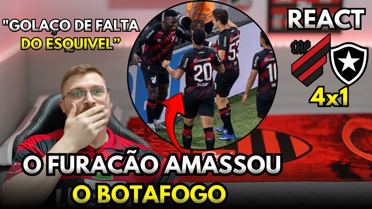 REACT ATHLETICO PR 4X1 BOTAFOGO O FURAC&Atilde;O AMASSOU - MELHORES MOMENTOS - BRASILEIR&Atilde;O 2026