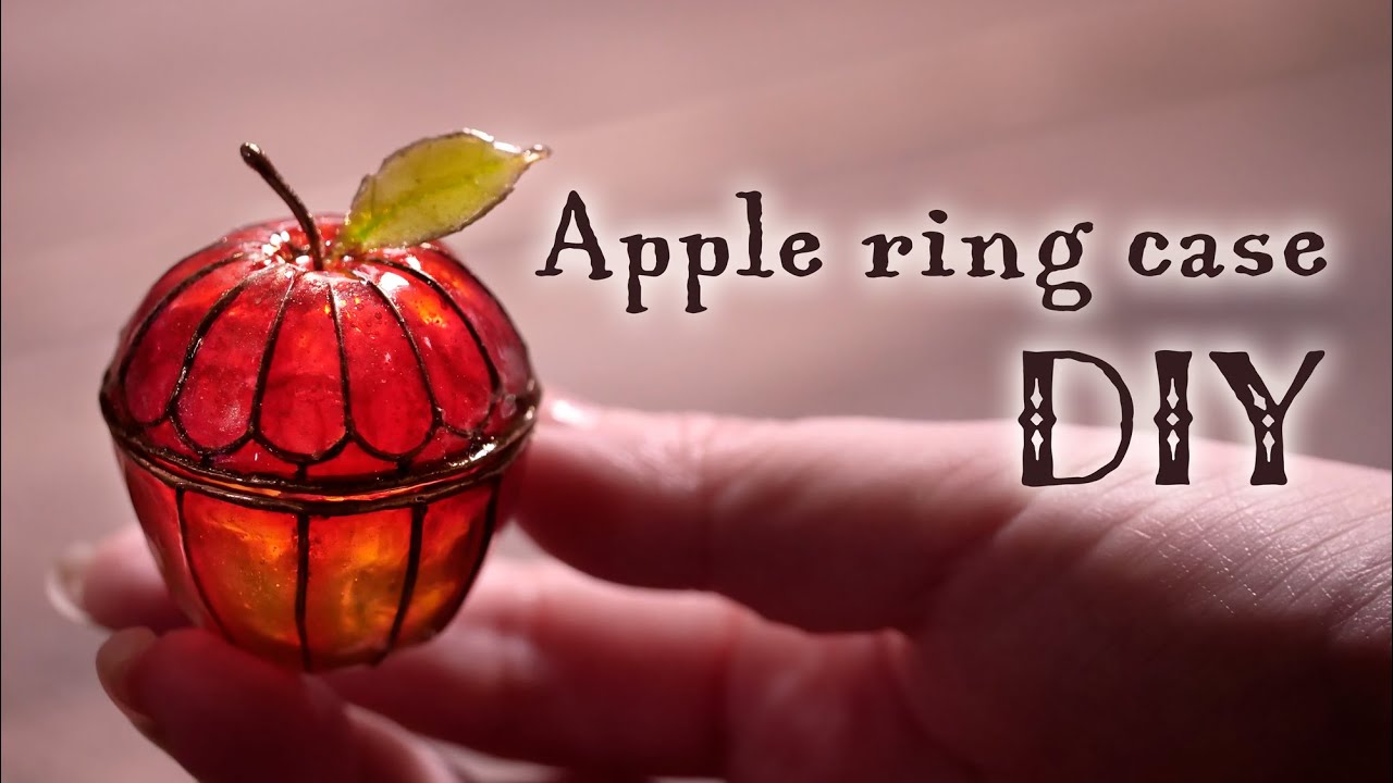【レジン×ペーストクレイ】小さな林檎のリングケース DIY Apple Ring Case  [Resin x Paste Clay]