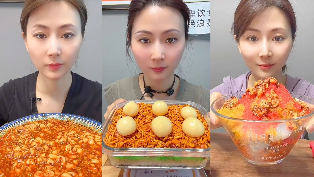 Chinese Colorful Fish Roe & Spicy Seafood ASMR | Crunchy Eating Sounds #126