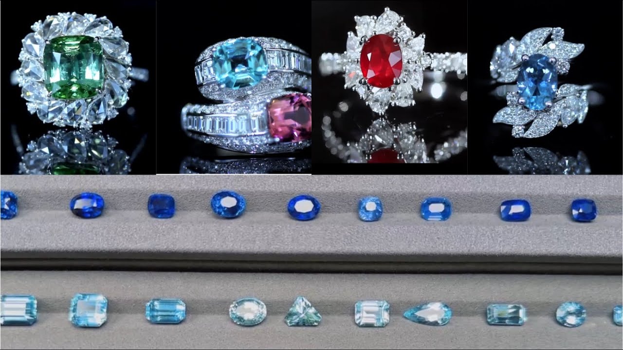 欣赏彩色宝石珠宝之美戒指、耳环/ the Beauty of Colored Gemstones: A Visual Feast!beautiful jewellery collection