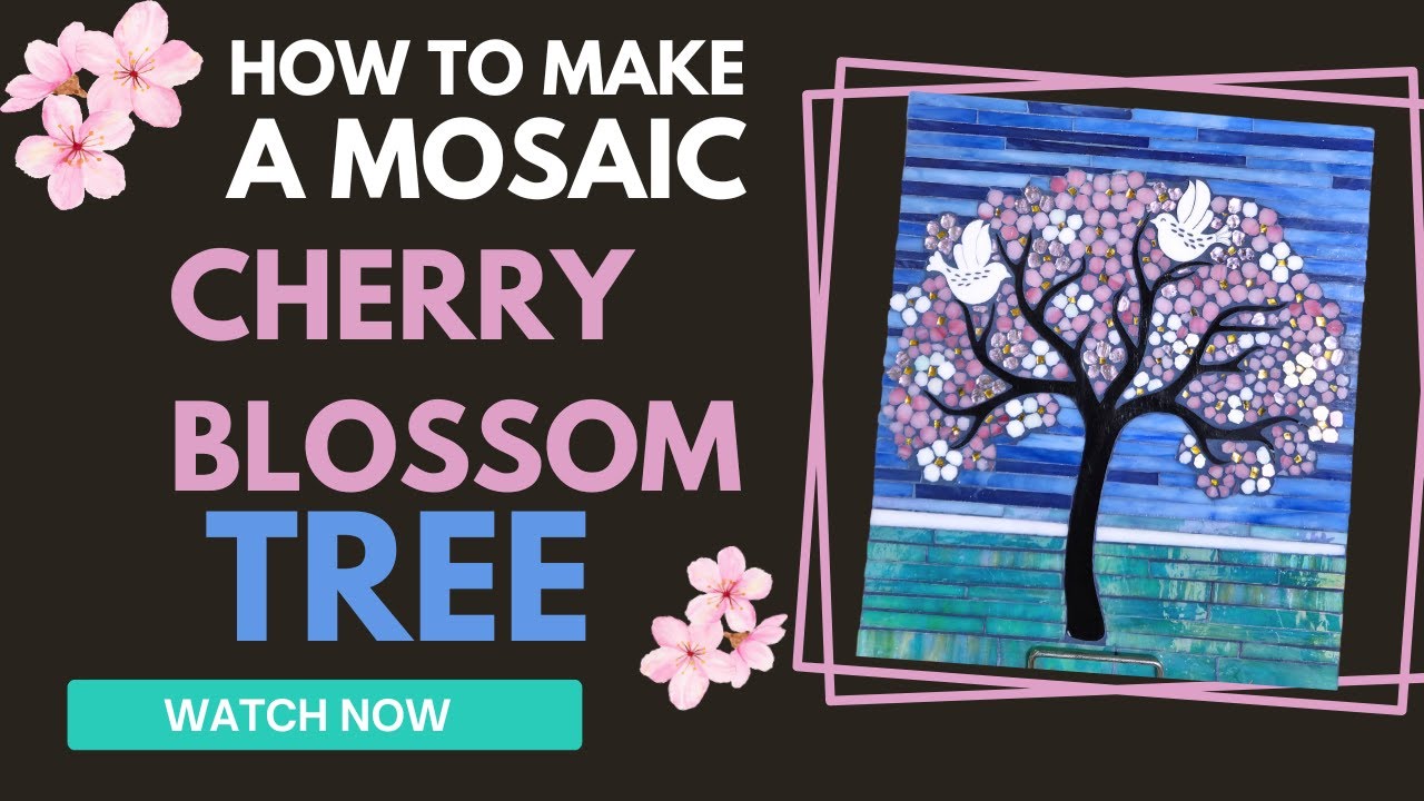 Making a Mosaic Cherry Blossom Tree with Stained Glass and Acrylic Silhouette✨