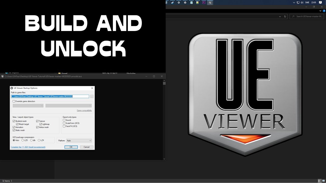 How To Build UEViewer / UModel and Unlock Package Extension Limits