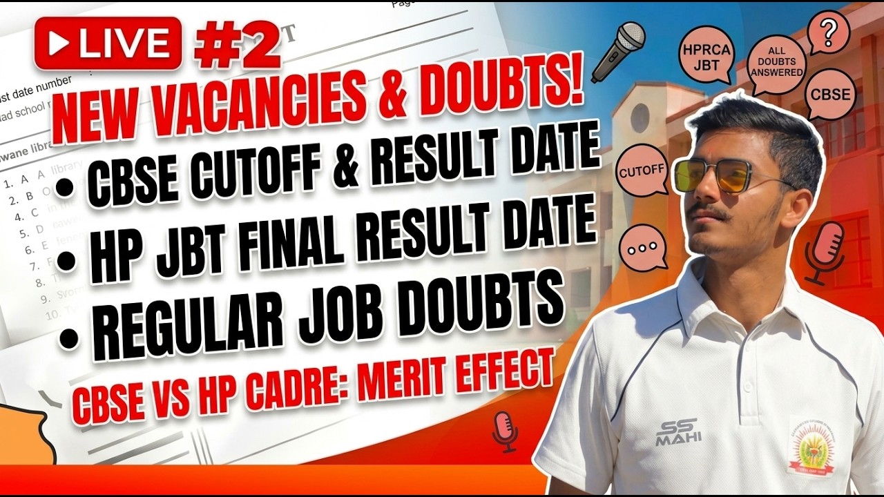 HP JBT Final Result Update | CBSE Cutoff & Result Date | New HP Govt Job Vacancies 2026