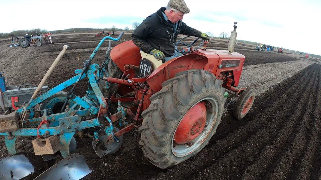 1959 International Harvester B275 2.3 Litre 4-Cyl Diesel Tractor (38 HP) with Ransomes Plough