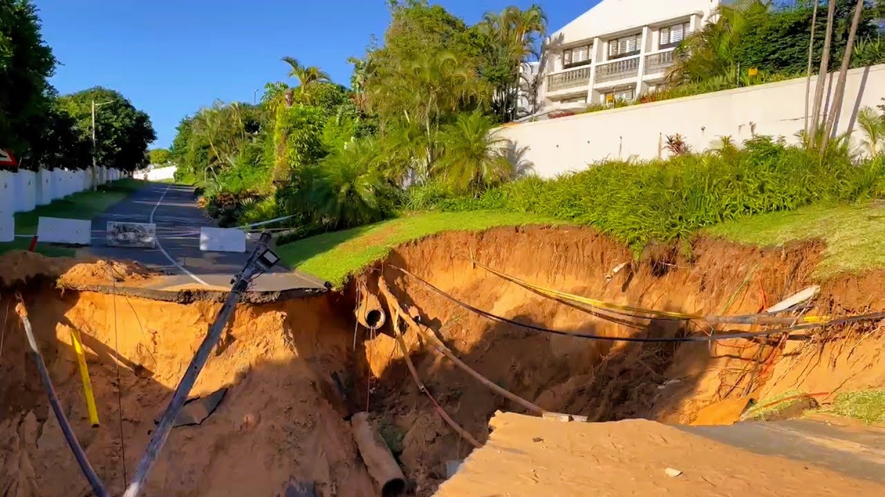Flood damage after heavy rains in Umhlanga