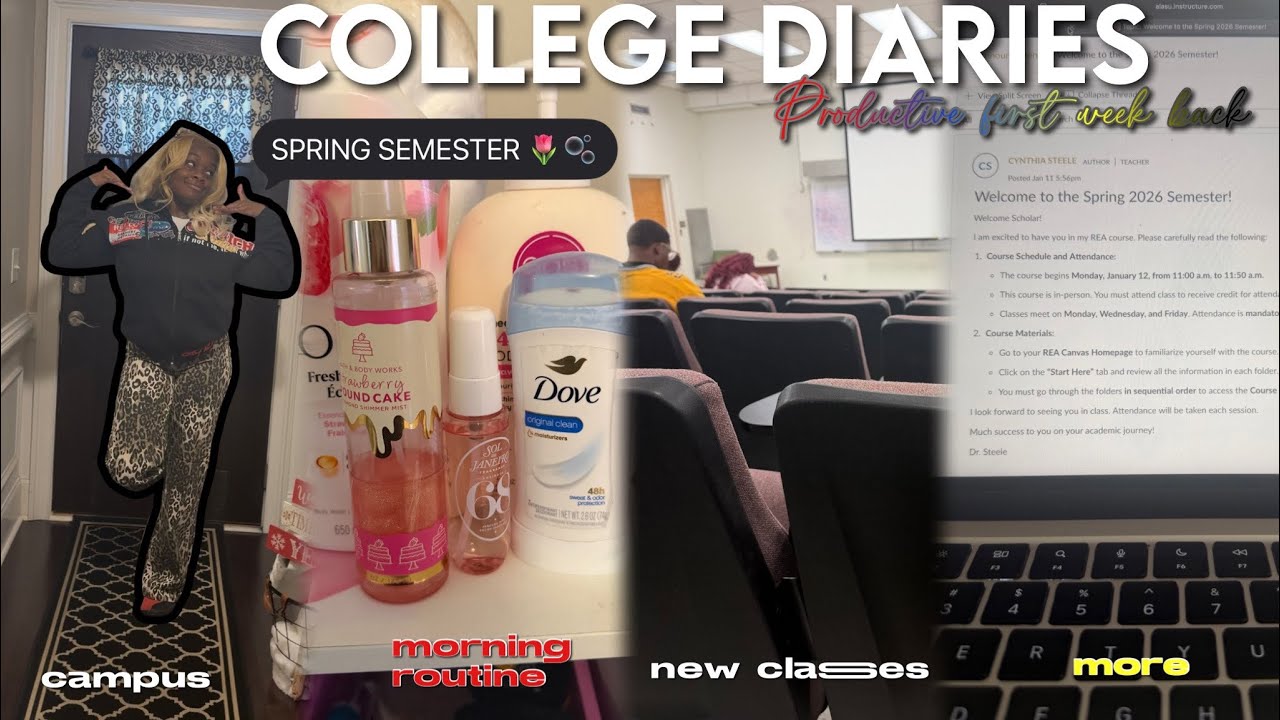 COLLEGE DIARIES * FIRST DAY OF SRPING SEMESTER : new classes, campus, diml + more 