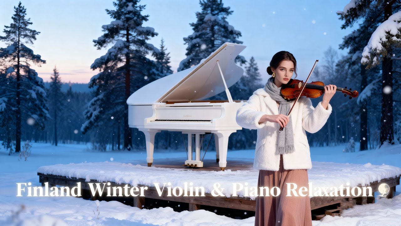 Finland Winter Violin & Piano Relaxation 🌙 | 1 Hour Romantic Classical Music for Sleep & Focus 🧘‍♀️