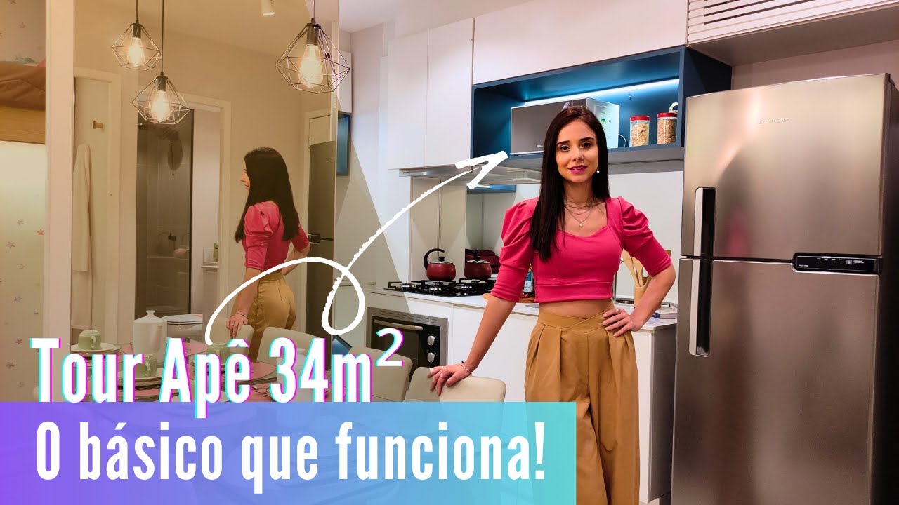 Tour apê 34m² Clean e aconchegante do jeito que a gente gosta!