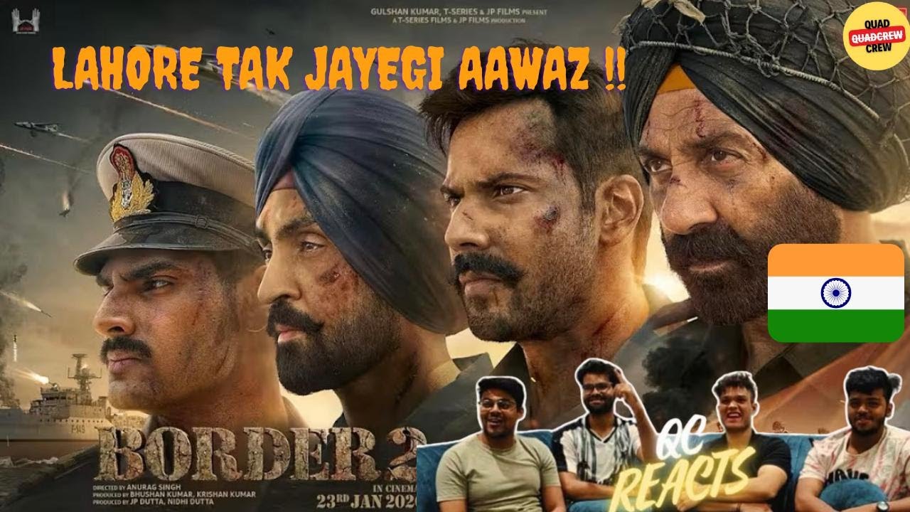 BORDER 2 Teaser REACTION || Sunny Deol, Varun D, Diljit, Ahan | Anurag Singh || QCREACTS