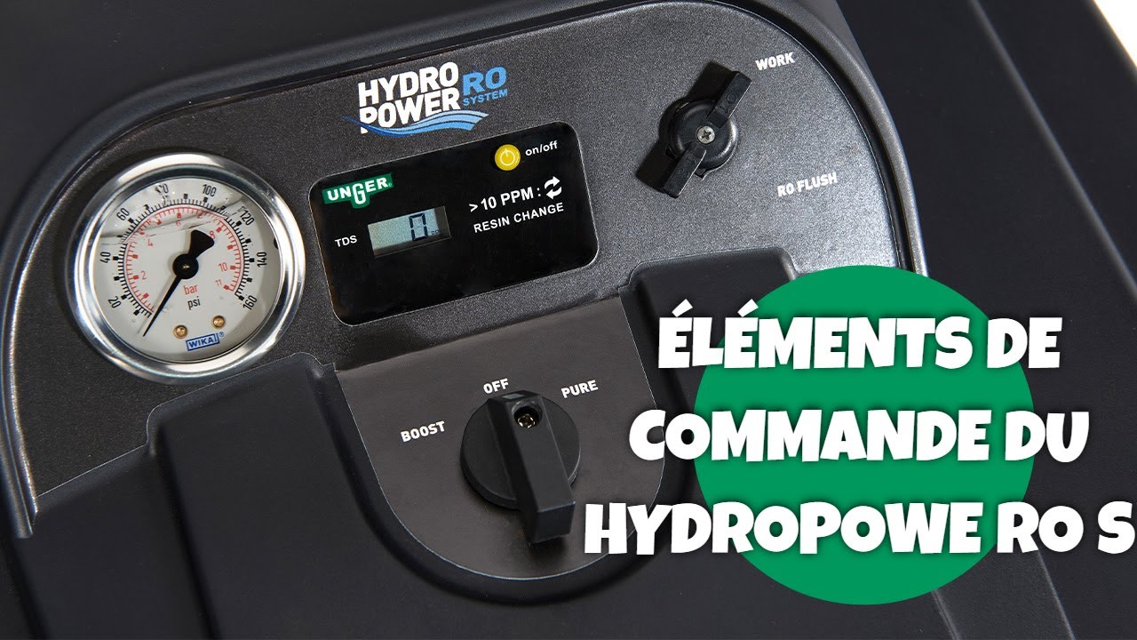 Éléments de commande du filtre à eau pure HydroPower RO S