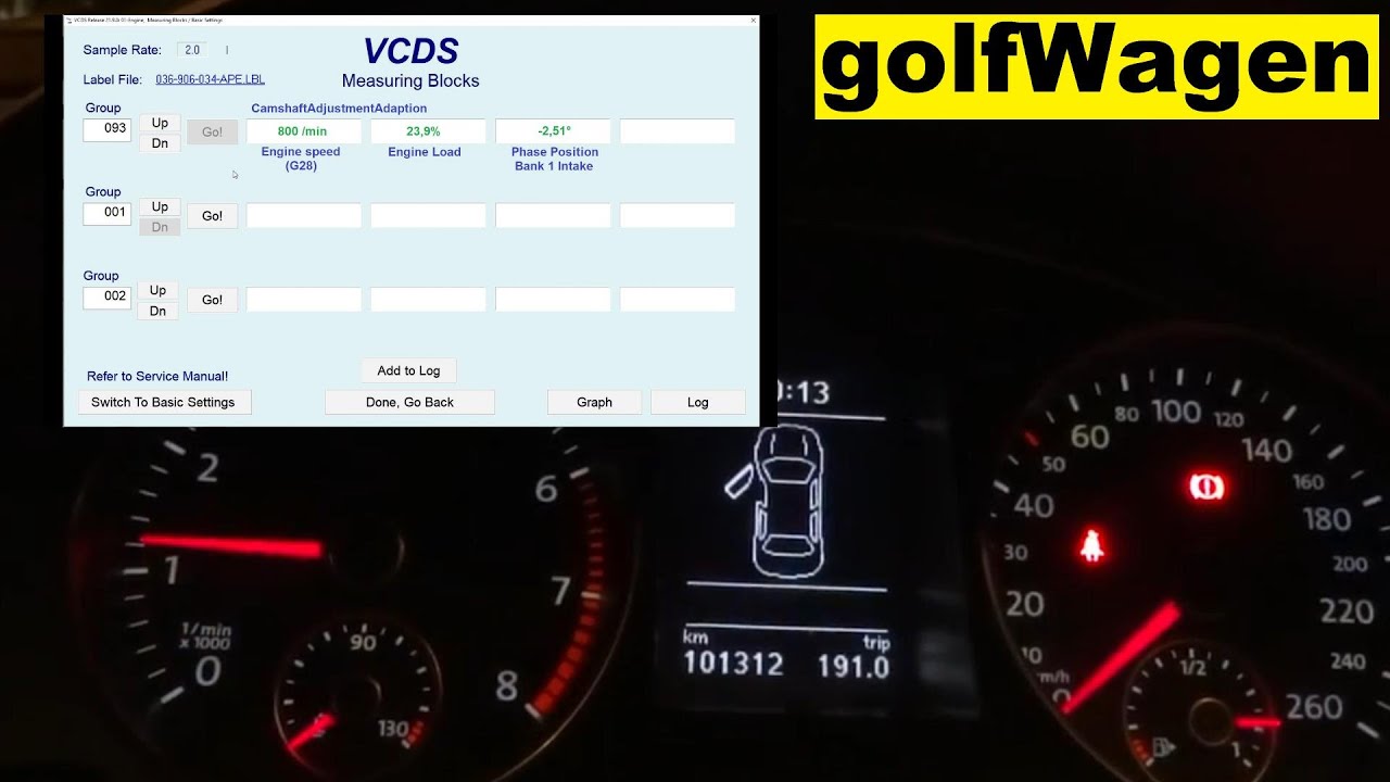 VCDS Timing Chain Stretch check VW/AUDI