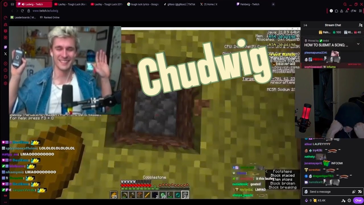 Infume Reacts to his Ludwig Parody Live /ft. Infume and Ludwig