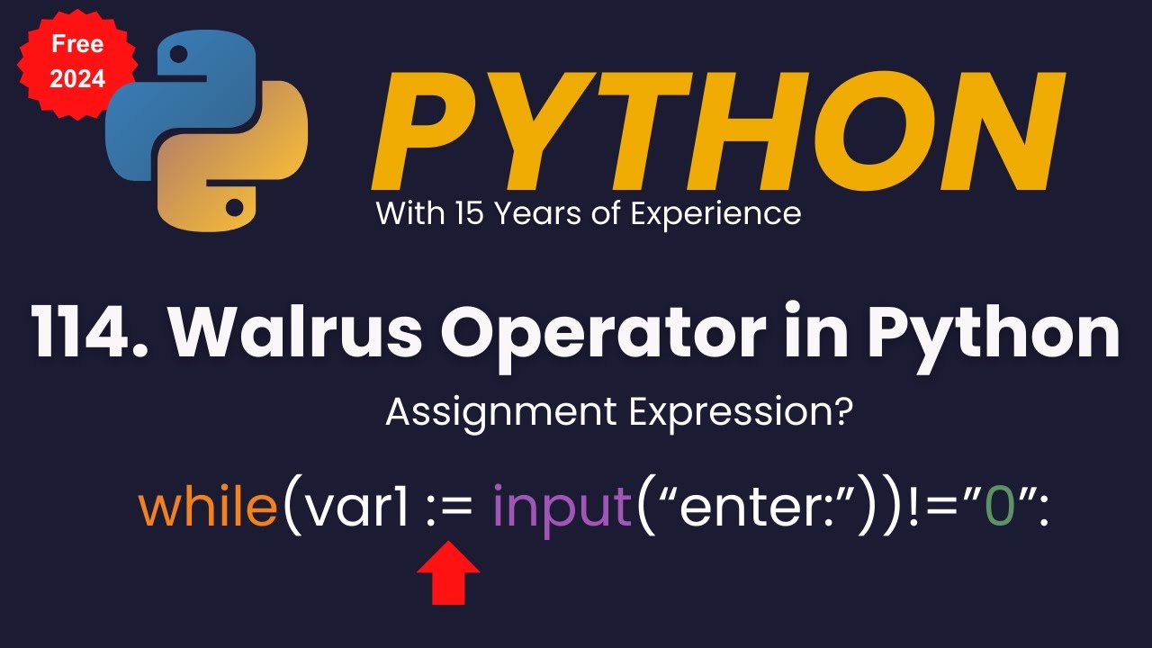 Walrus Operator in Python | Assignment Expression