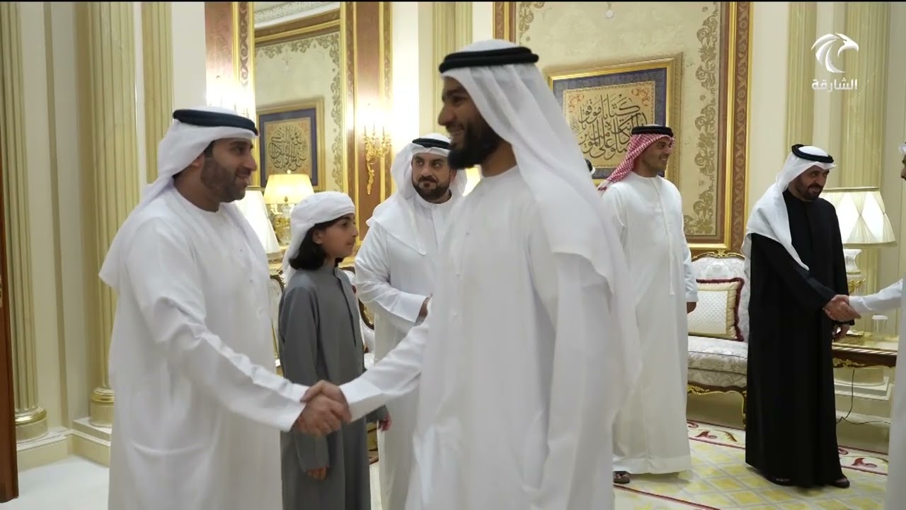 حاكم الشارقة يستقبل المهنئين بشهر رمضان المبارك في قصر البديع العامر
