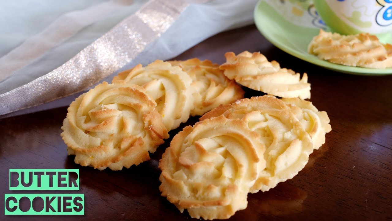 BUTTER COOKIES Recipe | Easy Homemade Eggless Butter Cookies with and without Oven | Piped Cookies