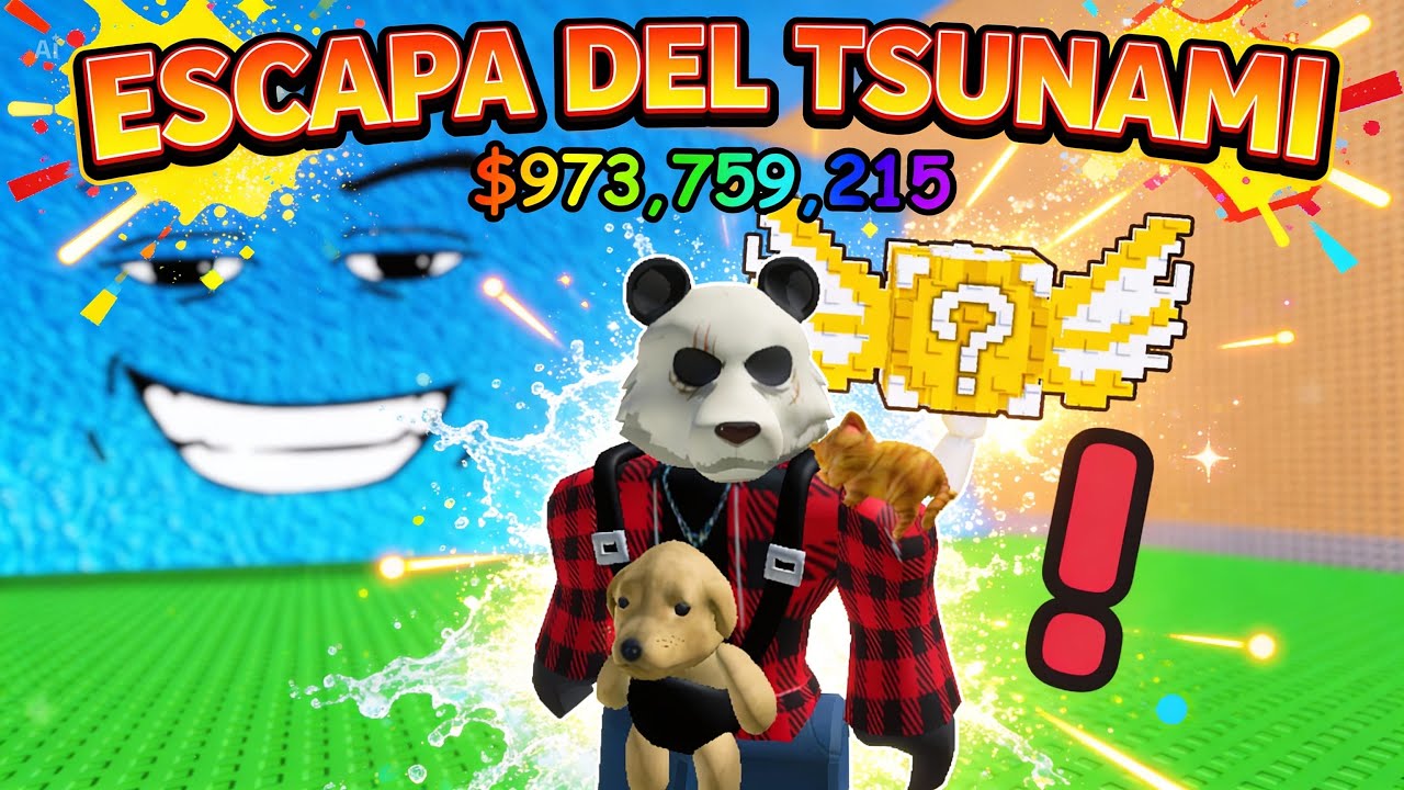 🍀 ESCAPA DEL TSUNAMI POR LUCKY BLOCKS 🍀
