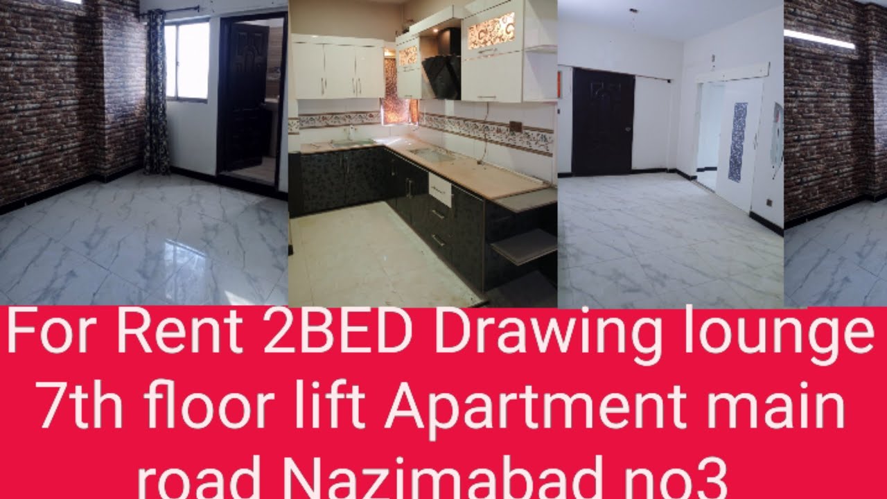 Property For Rent 2BED Drawing Tv Lounge main road lift Apartment west open Nazimabad no3 3B 