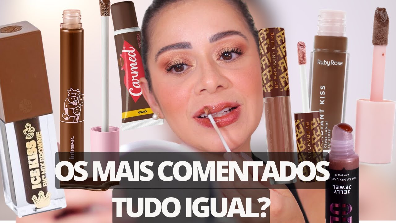 Comparei os Glosses Marrom mais Comentados De 2024 + Make completa