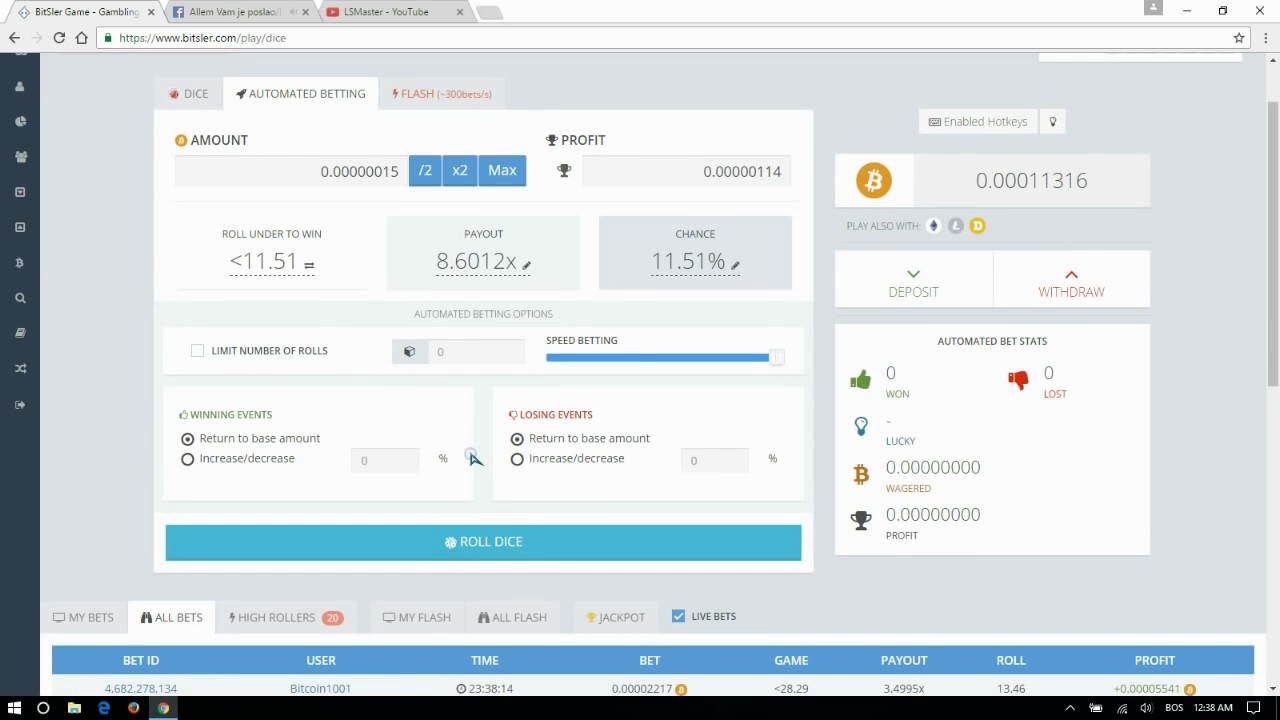 Заработок в Bitsler, новый способ - 100$ | 0.12 BTC и ежедневно бесплатно 2017