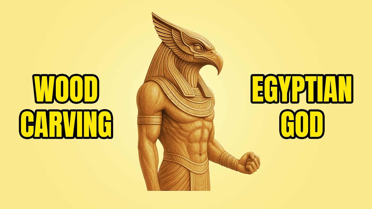 Carving an Egyptian God from Wood… Watch the Transformation 🔥