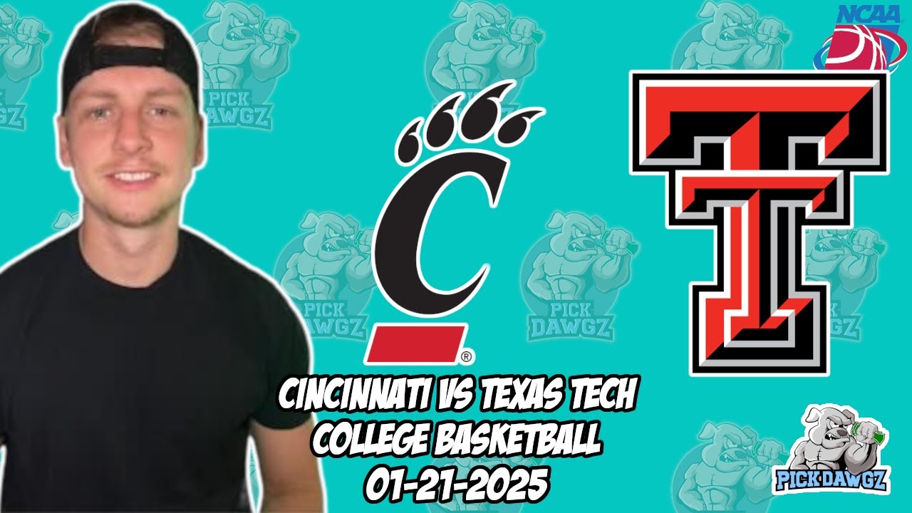 Texas Tech vs Cincinnati 1/21/25 Free College Basketball Picks and Predictions | NCAAB Picks