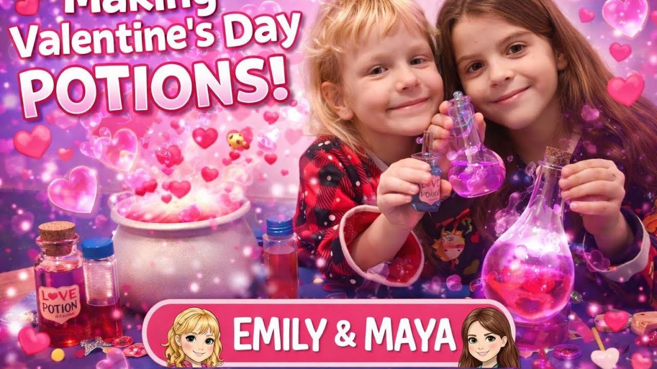 Making Valentine’s Day Potions! 💕🧪 | Fun Magic Experiment with Emily & Maya