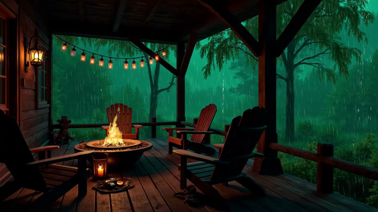 Peaceful Night Rain and Distant Thunder | Calm Sleep Sounds for Anxiety Relief