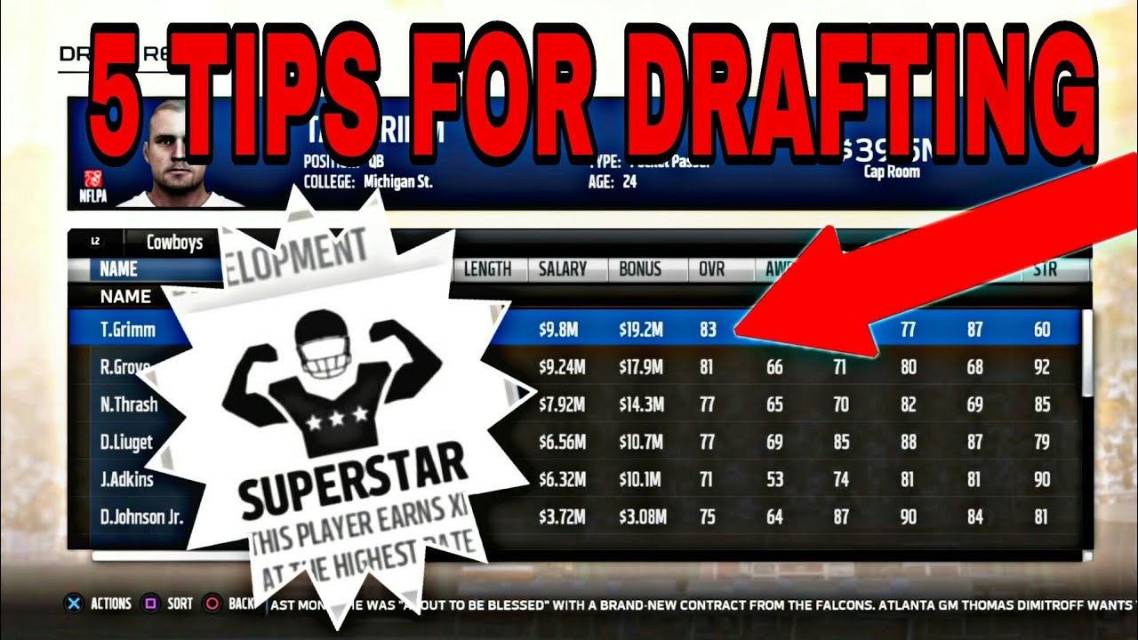 DRAFT LIKE A GOD!! 5 TIPS FOR DRAFTING IN FRANCHISE MODE!! MADDEN 18 FRANCHISE
