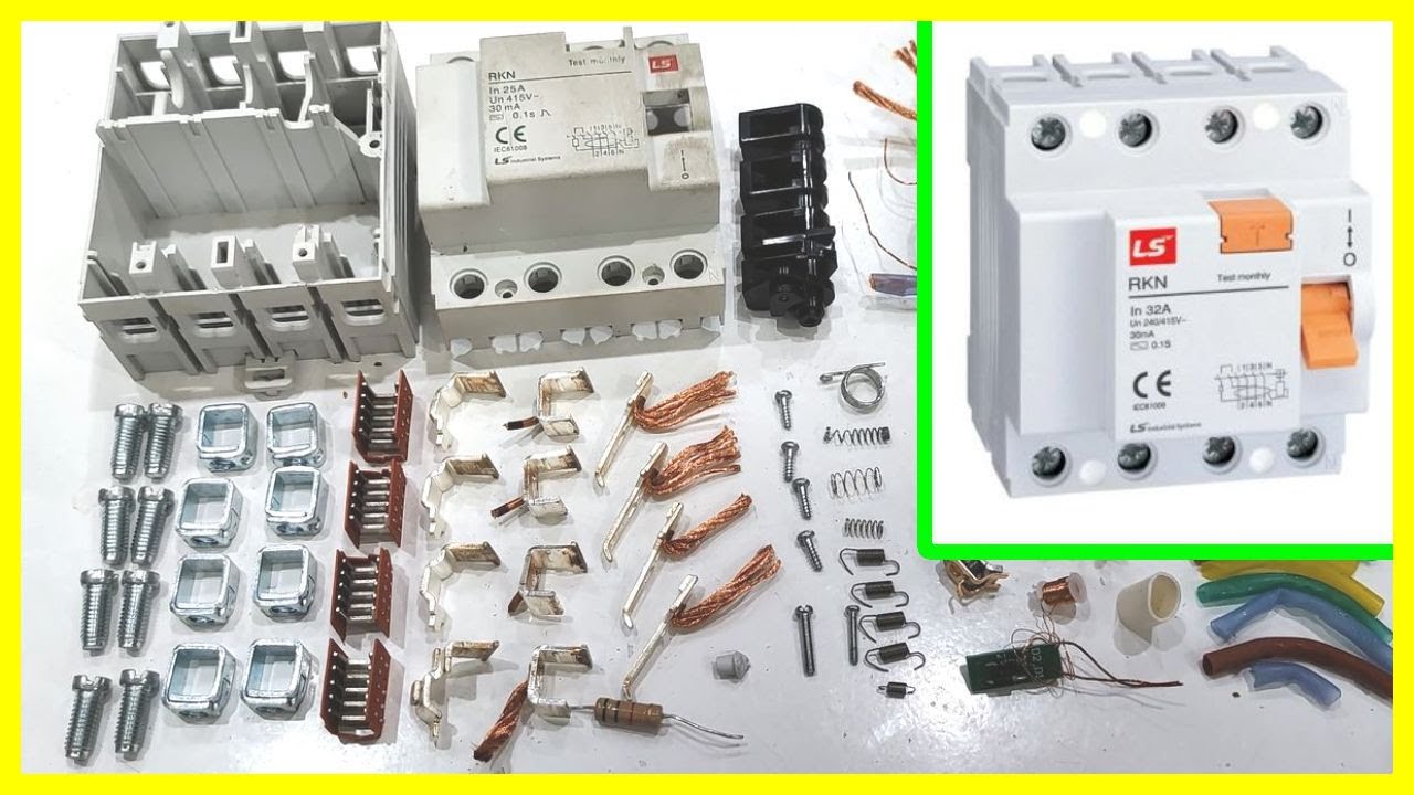 Inside 4 Pole Residual Current Circuit Breaker LS - RKN - Cấu tạo át tép 4 cực LS