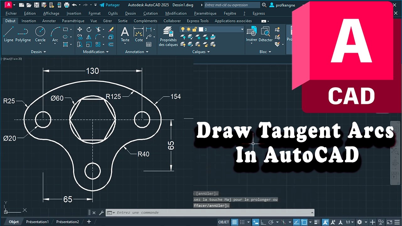 Comment dessiner des ARCS Tangents dans AutoCAD - How To Draw Tangent Arcs In AutoCAD