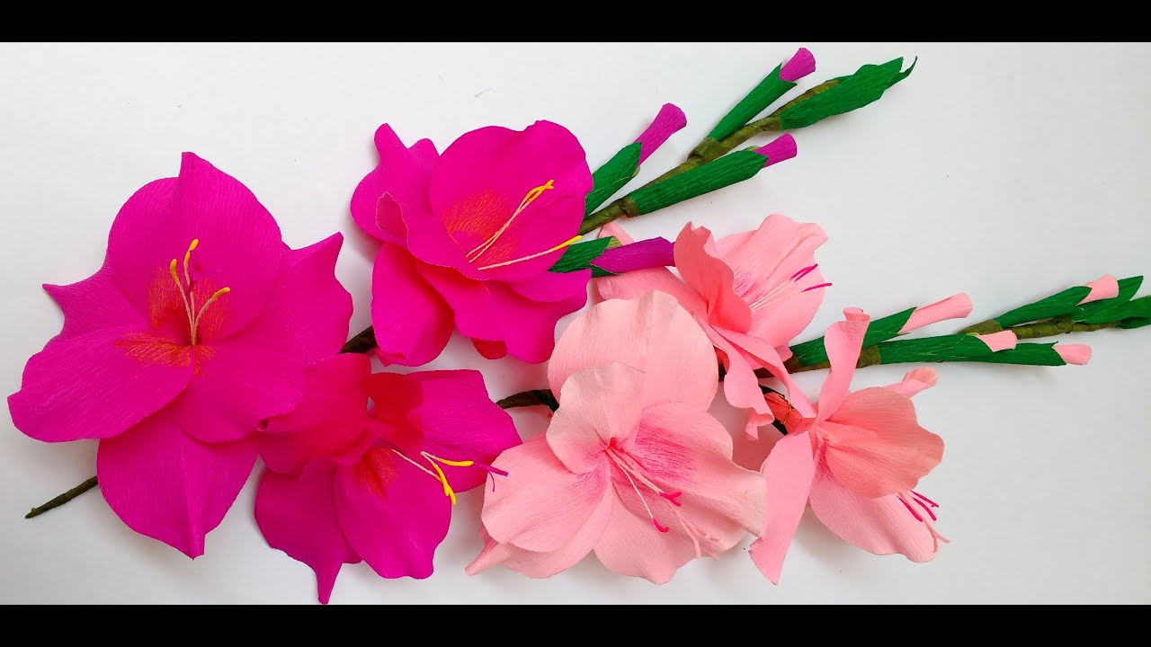 How to make Paper Flowers Gladioli / Glads / Gladiolus (Flower # 27)