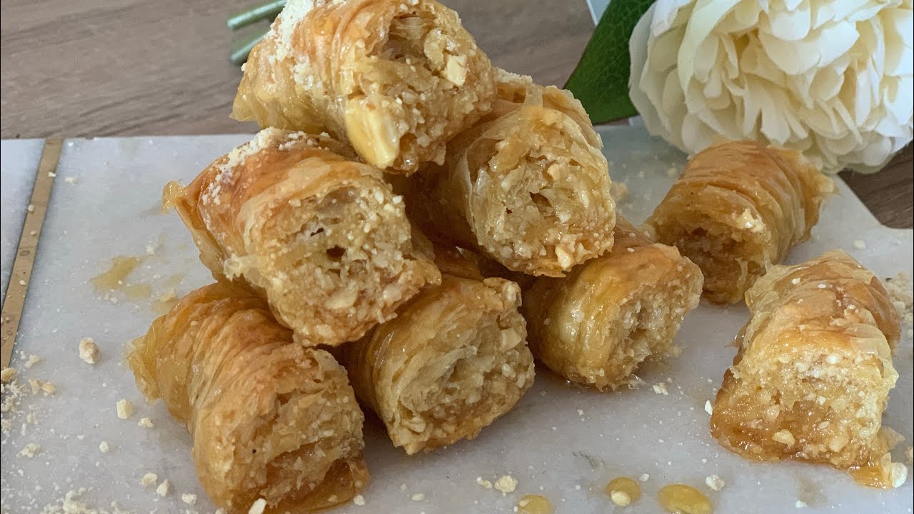 [ASMR] Rolled oriental baklava fingers أصابع البقلاوة الشرقية