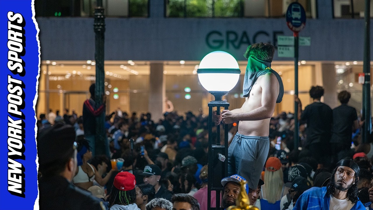 Chaos ensues near Bryant Park during Knicks watch party
