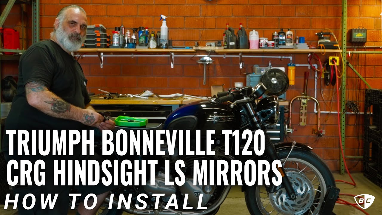 How to Install CRG Hindsight LS Mirrors with BC Bar End Adapter on Triumph Bonneville T120