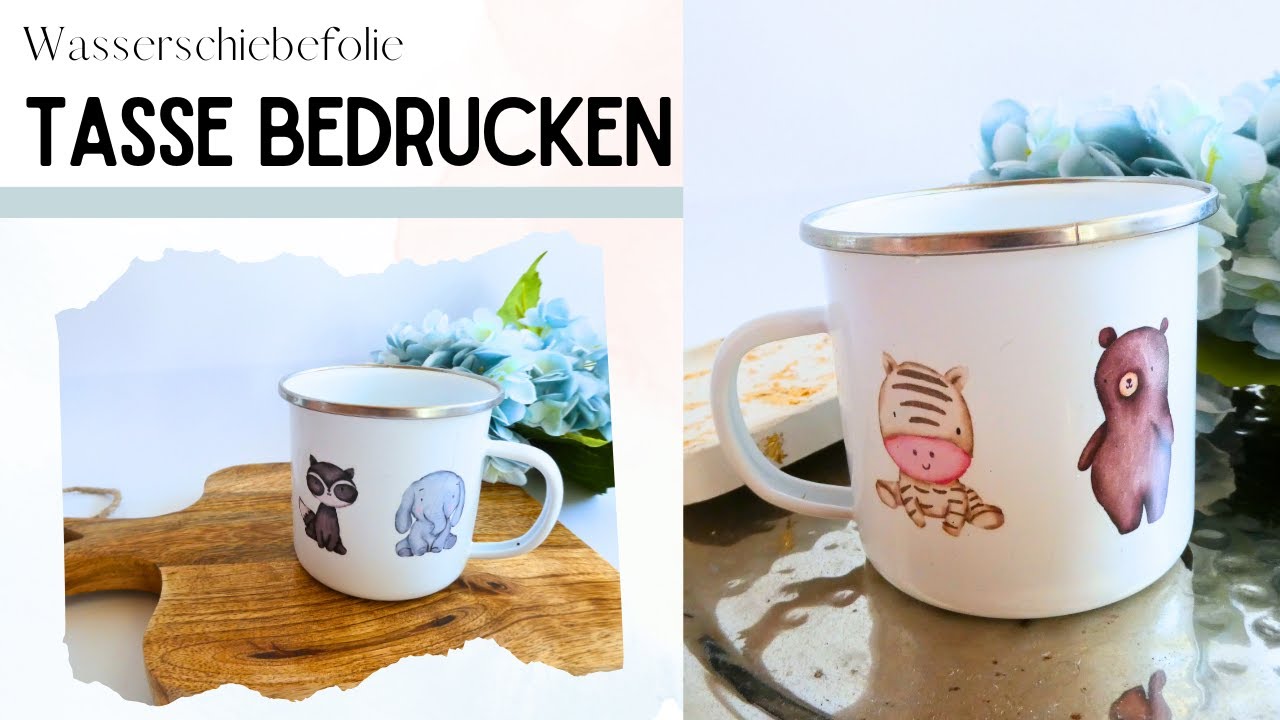 DIY: Emaille-Tasse bedrucken mit Wasserschiebefolie – personalisieren & spülmaschinenfest machen!