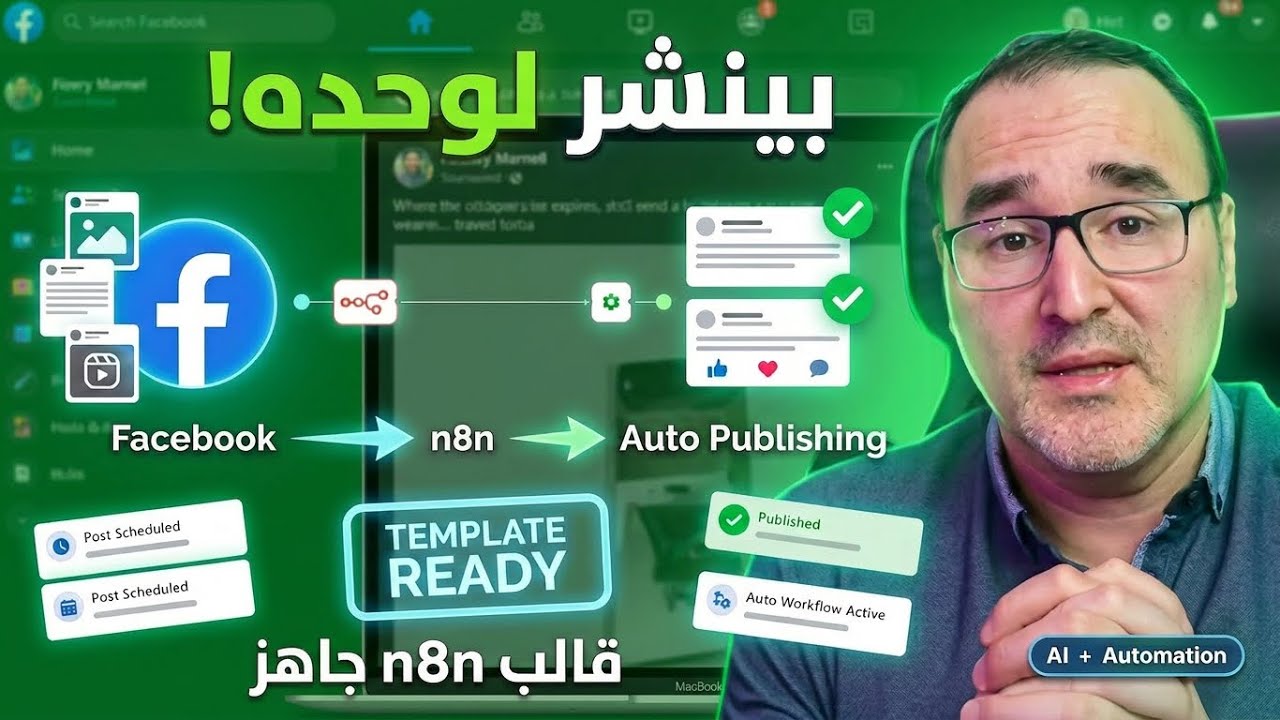 خليت فيسبوك ينشر تلقائيًا – قالب n8n جاهز!