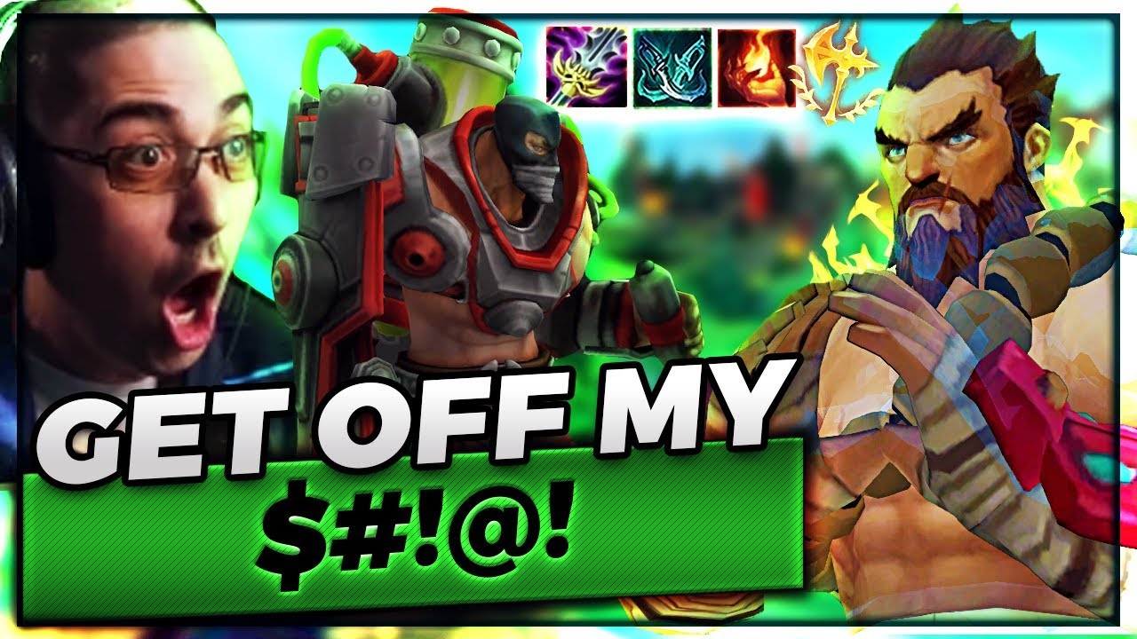 GET OFF MY $#@!@! | GODYR TOPLANE VS SINGED.... & GRAGAS?! - Trick2G