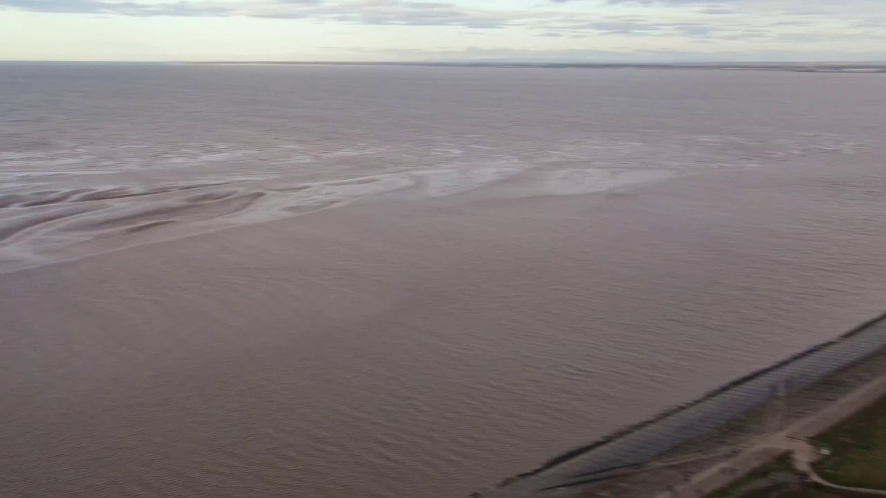 Drone footage at Moreton Shore on The Wirral
