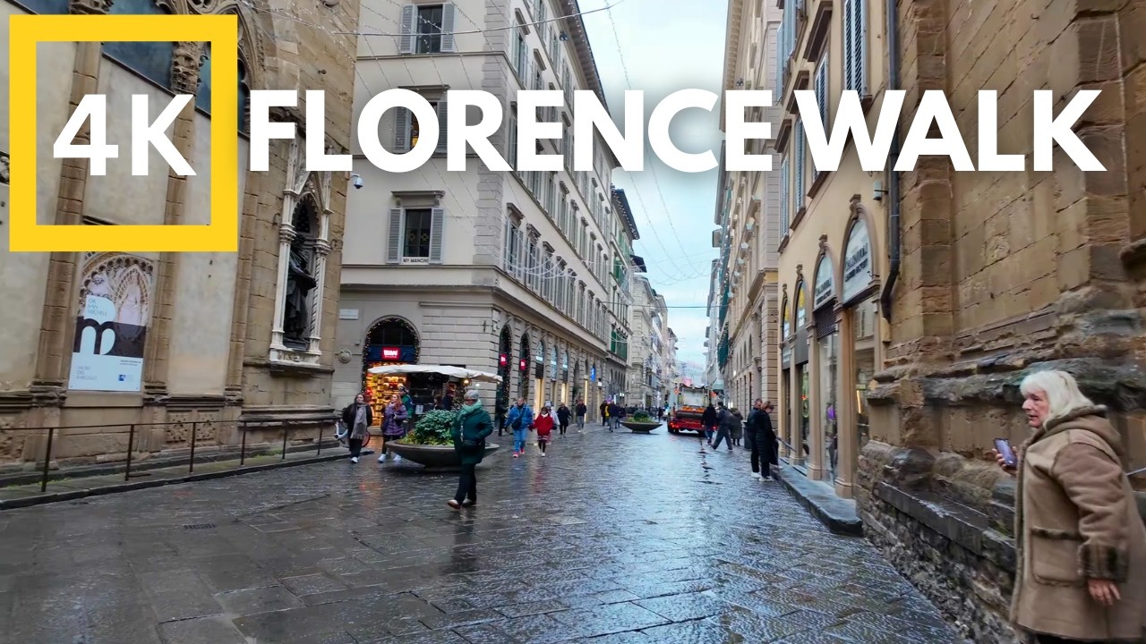 Florence Italy Walking Tour 4K 🇮🇹 Piazza della Signoria and Via dei Calzaiuoli