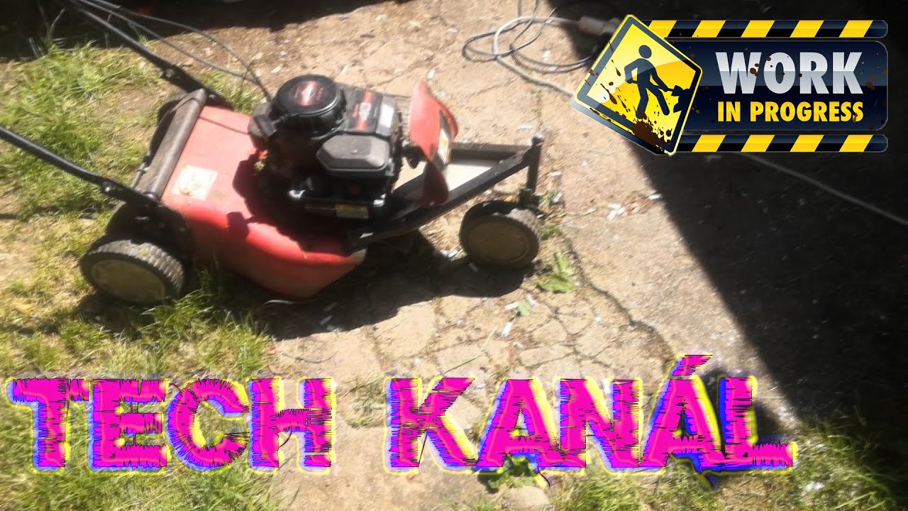 Přestavba sekačky na vysokou trávu a test, přeseknutý utp kabel a sekání zahrady